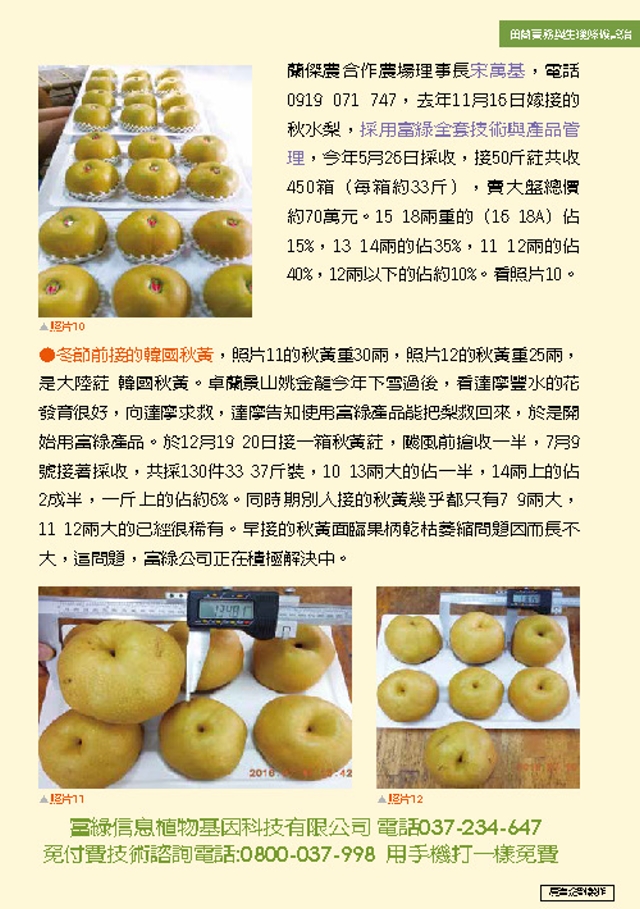 豐年月刊富綠公司報導